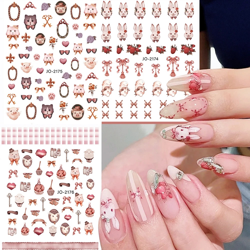 Miếng Dán Móng Tay Tự Dính Hình Thỏ rococo Dễ Thương
