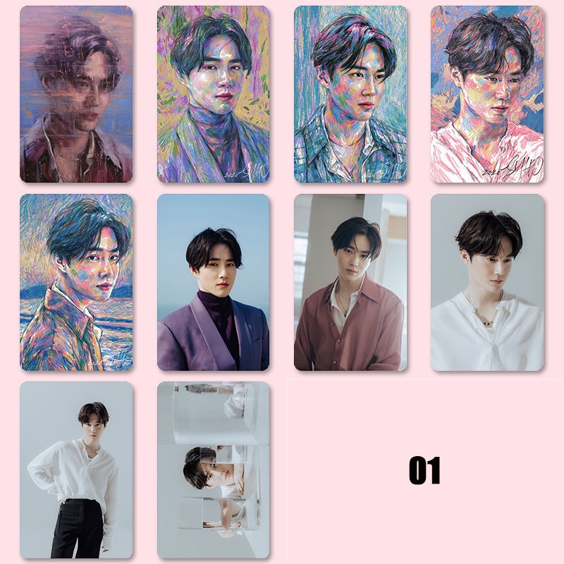 Suho set 10 Thẻ Hình Dán Nhóm Nhạc exo