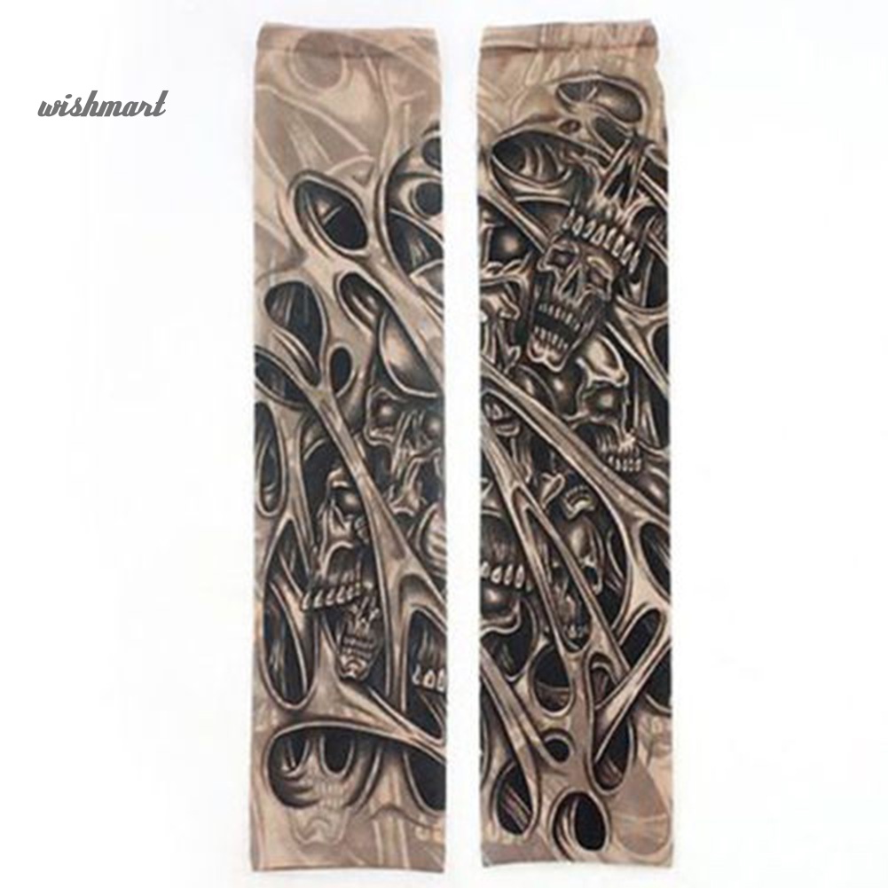 Găng Tay Chống Nắng / Tia uv Giả Hình Xăm unisex Co Giãn Dùng Khi Đạp Xe Ngoài Trời