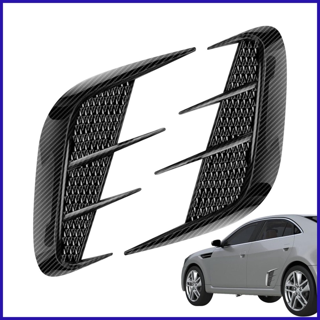 FENDER Bộ 2 Miếng Dán Sợi carbon Mềm Mại Trang Trí Lỗ Thông Gió Xe Hơi