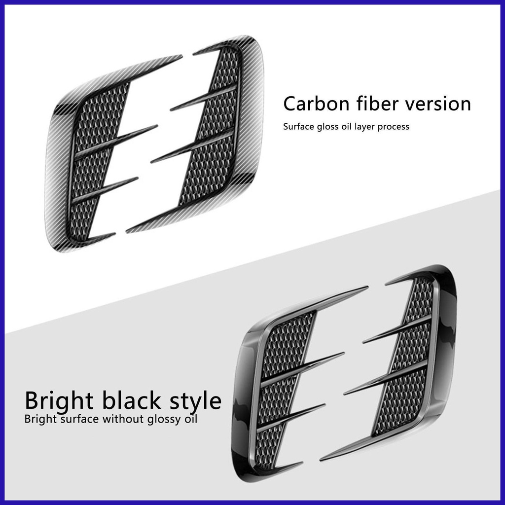 FENDER Bộ 2 Miếng Dán Sợi carbon Mềm Mại Trang Trí Lỗ Thông Gió Xe Hơi