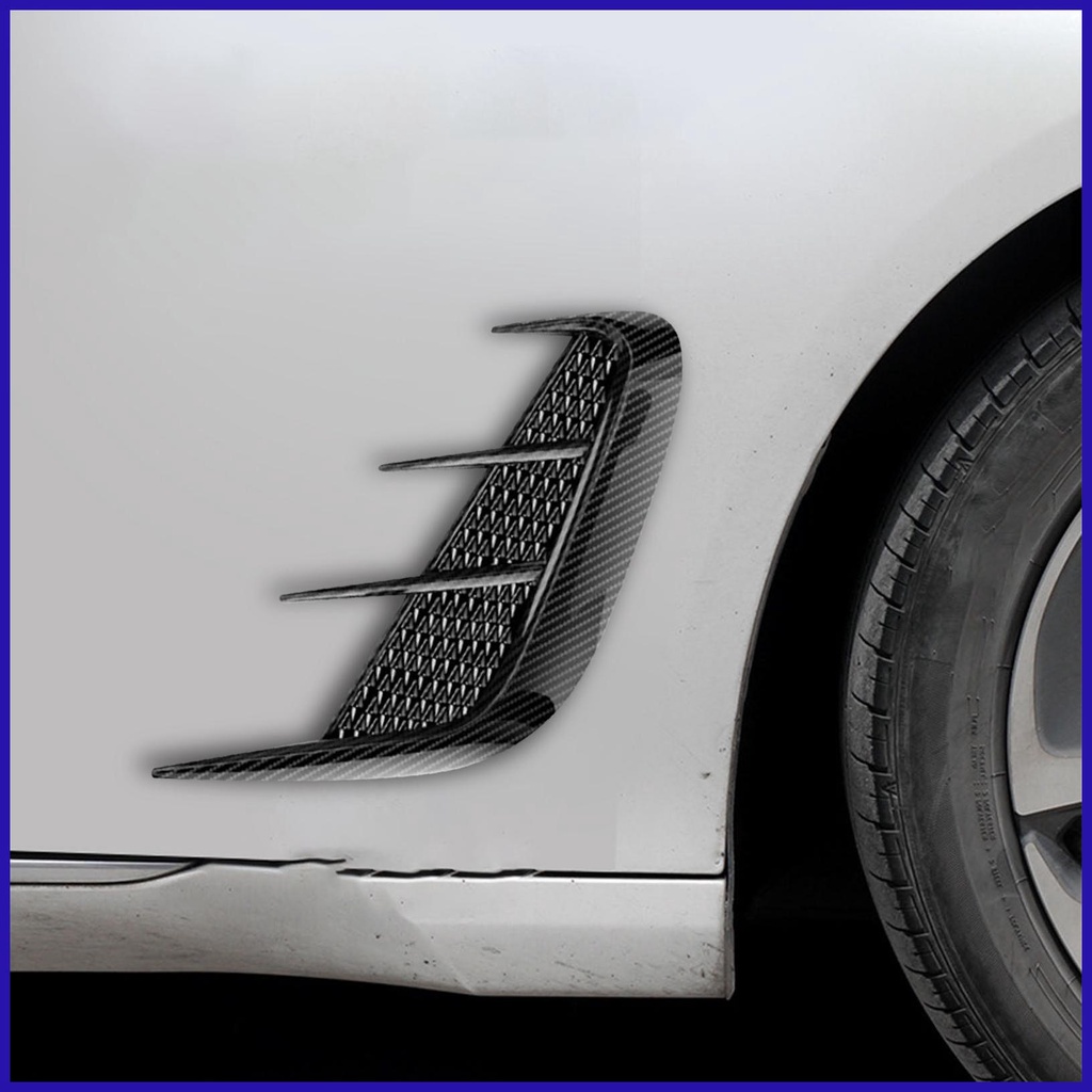 FENDER Bộ 2 Miếng Dán Sợi carbon Mềm Mại Trang Trí Lỗ Thông Gió Xe Hơi