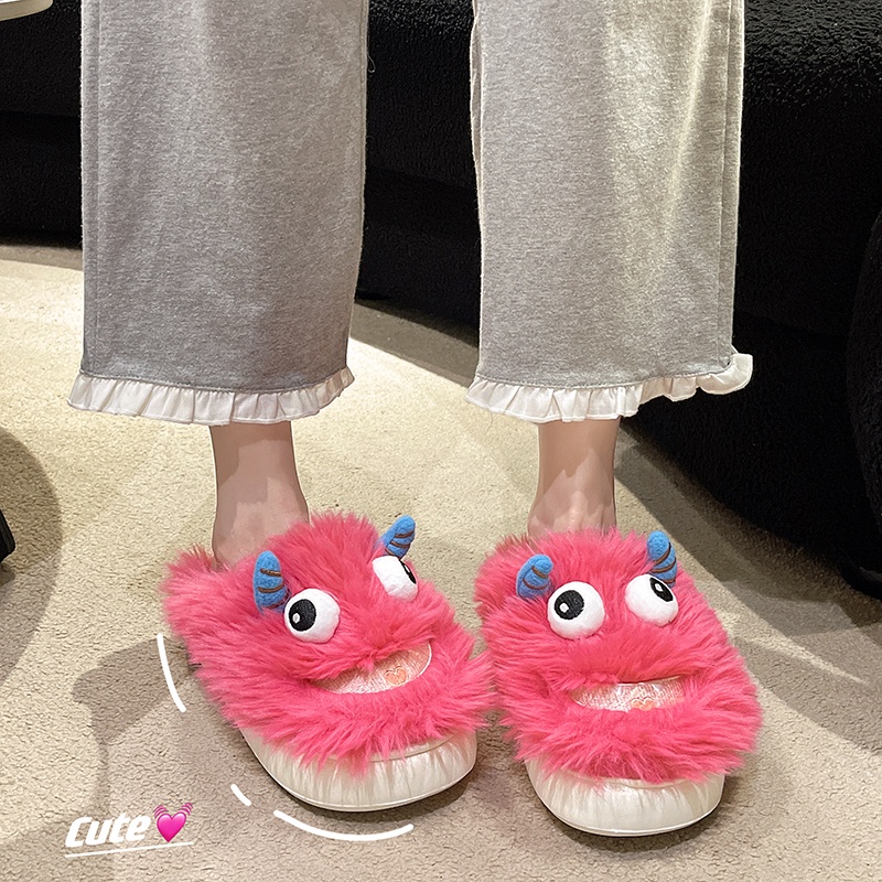 Atikota Dép Bông Xù Đế Dày Mềm Mại Nhẹ Nhàng Thoải Mái Thời Trang Cho Nữ