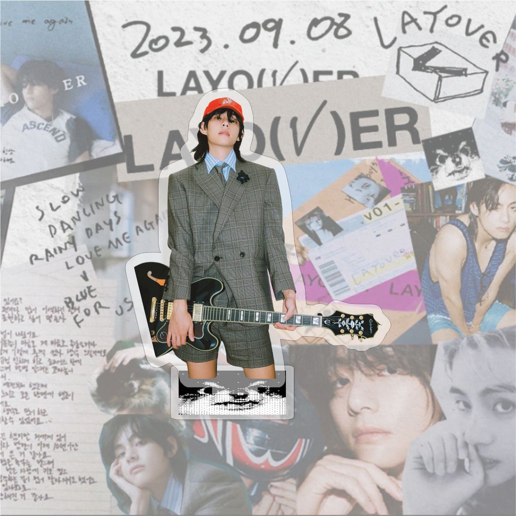 Album Ảnh Hai Mặt acrylic kpop v solo Mới Để Bàn Trang Trí