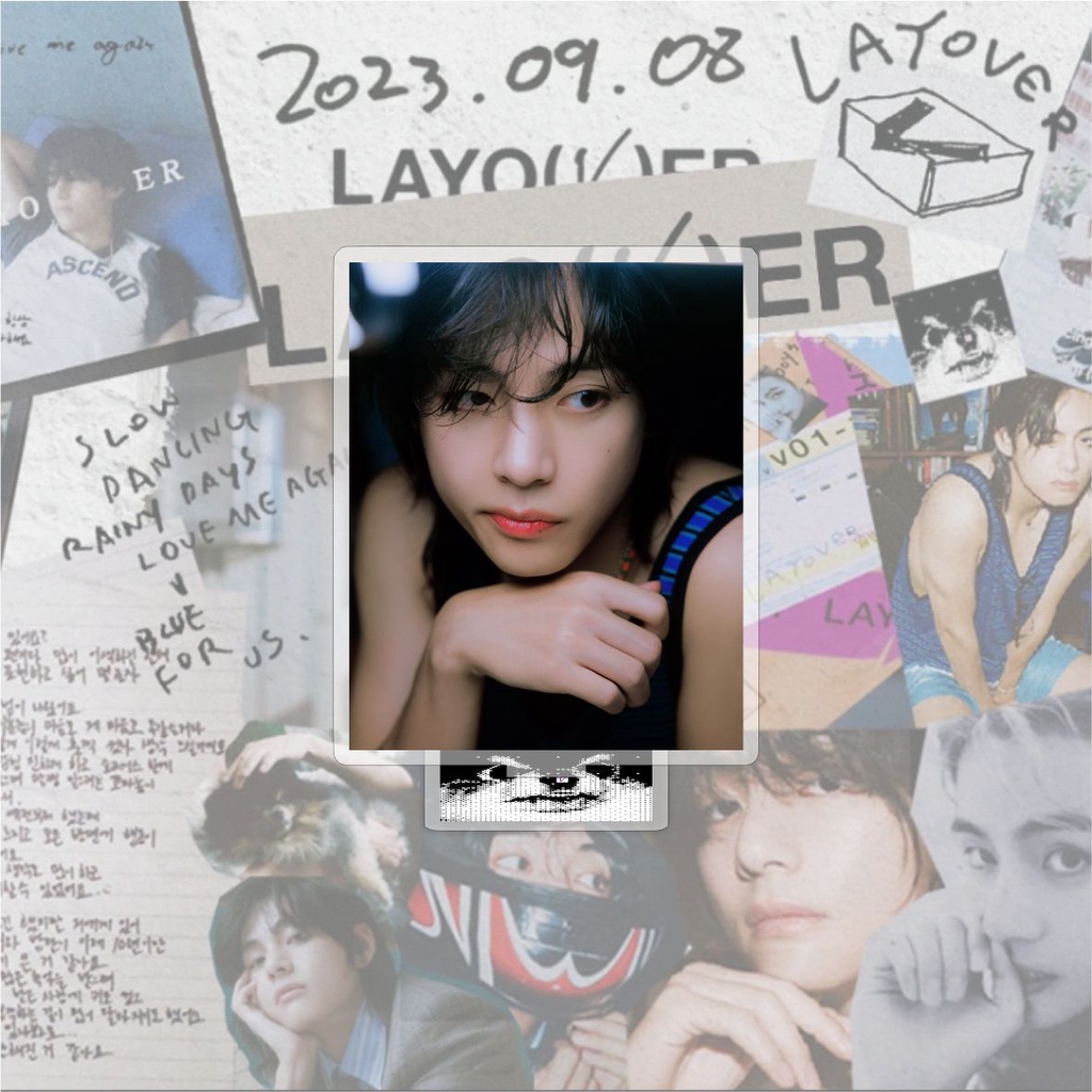 Album Ảnh Hai Mặt acrylic kpop v solo Mới Để Bàn Trang Trí