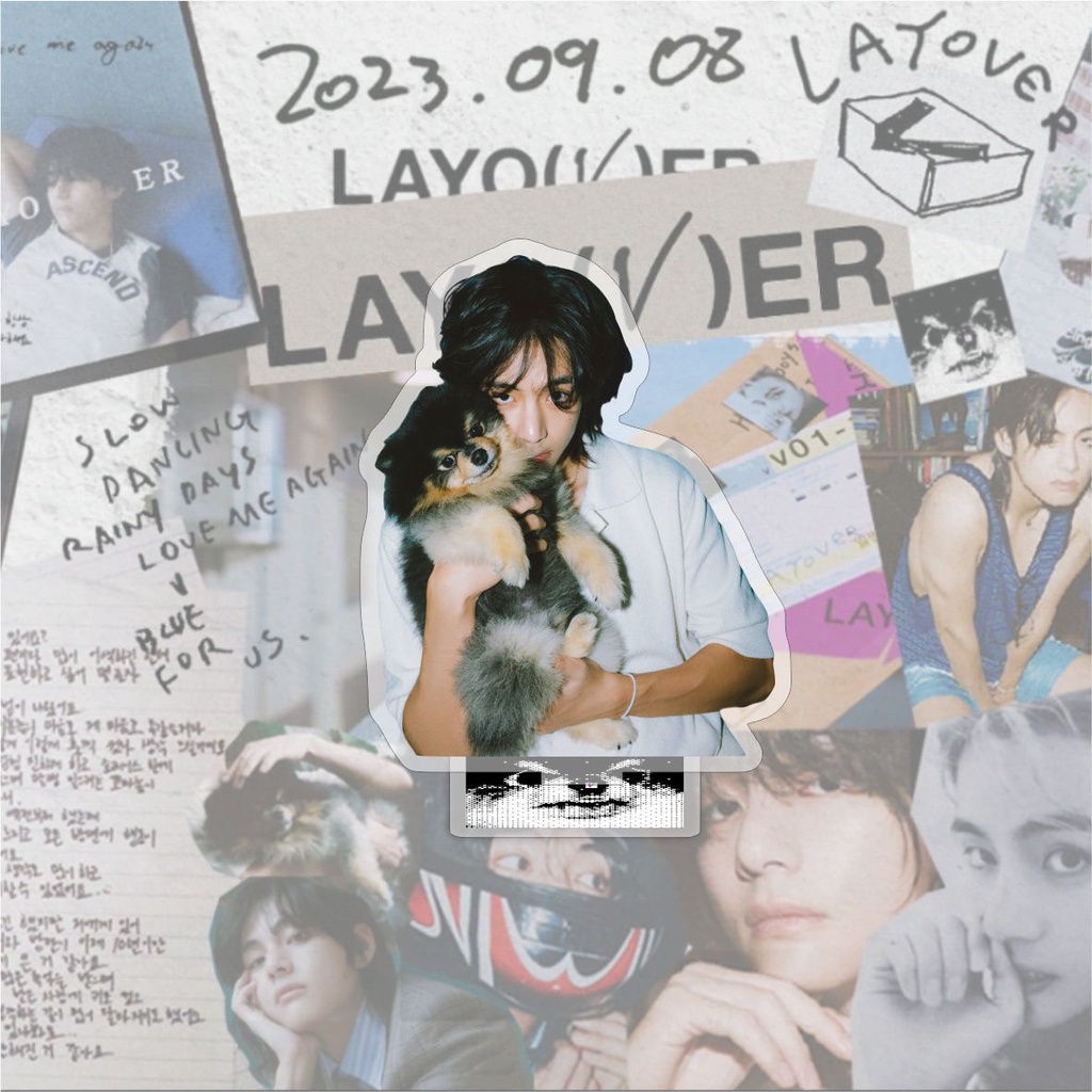 Album Ảnh Hai Mặt acrylic kpop v solo Mới Để Bàn Trang Trí