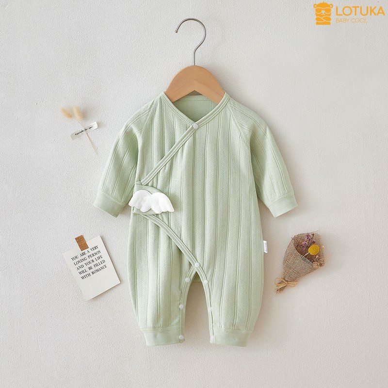 Body Dài Tay LOTUKA Cho Bé Trai Bé Gái, Bodysuit Thu Đông Cho Bé, Quần Áo Trẻ Em, Bộ Đồ Liền Thân Cánh Tiên Size 3-12kg