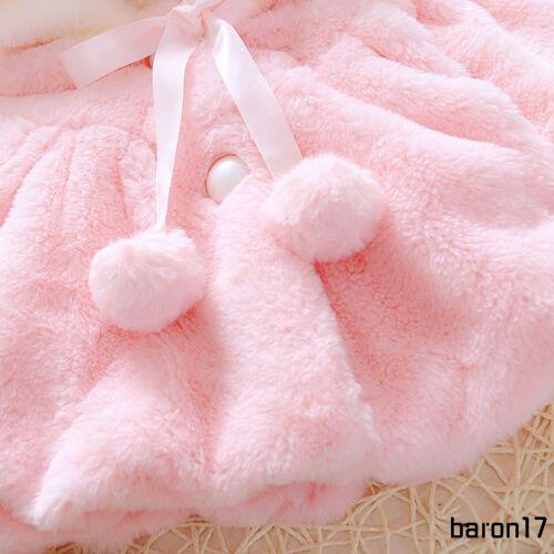 Lpdl-áo Khoác Lông Dày Ấm Áp Hình Tai Thỏ Đính Nút Ngọc Trai Dễ Thương Cho Bé Gái