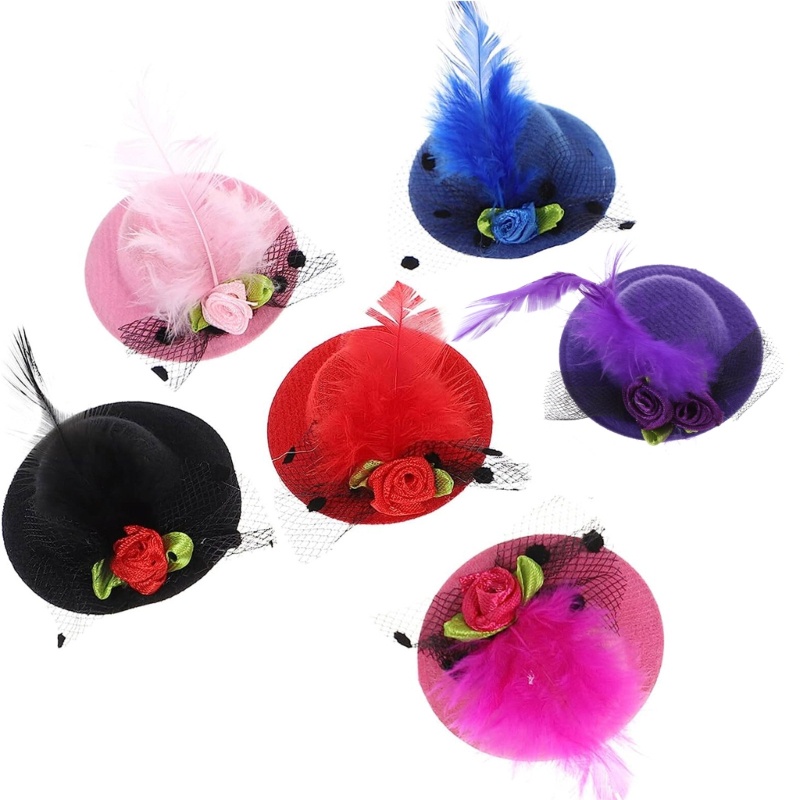 Kẹp Tóc Hình Nón Đính Lông Vũ Đáng Yêu Cho Bé Gái