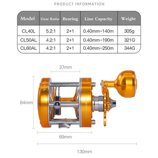 Máy Câu Cá Kim Loại 5.2: 1 / 4.2: 1 15kg Tốc Độ Cao