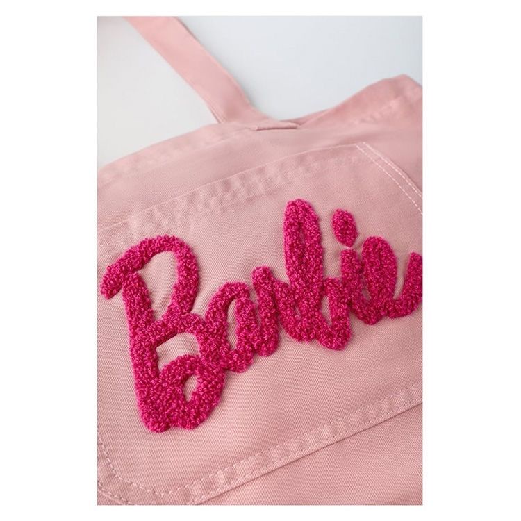 Túi Hồng Búp Bê barbie riconini Hoa Hồng! Túi Xách Tay Bằng Vải canvas Cỡ Lớn Thêu Trang Trí Dễ Thương Dành Cho Nữ