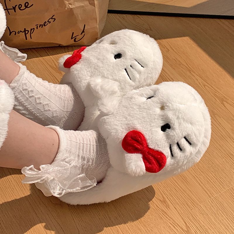Dép Bông cotton Đi Trong Nhà Chống Trượt Thời Trang Thu Đông 2023 Dễ Thương Cho Nữ