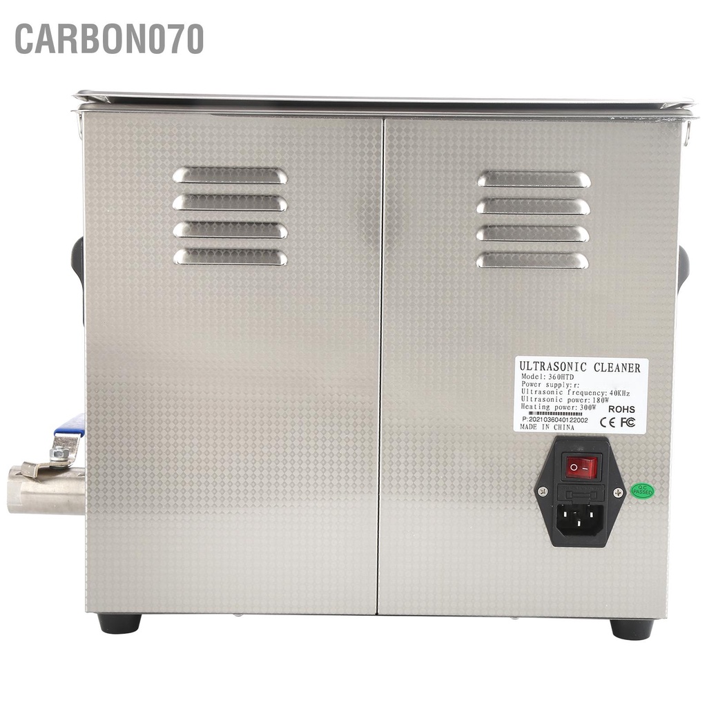 Carbon070 Máy làm sạch siêu âm 6.5L 180W Hẹn giờ máy vệ sinh bồn tắm Ultra Sonic DK‑360HTD