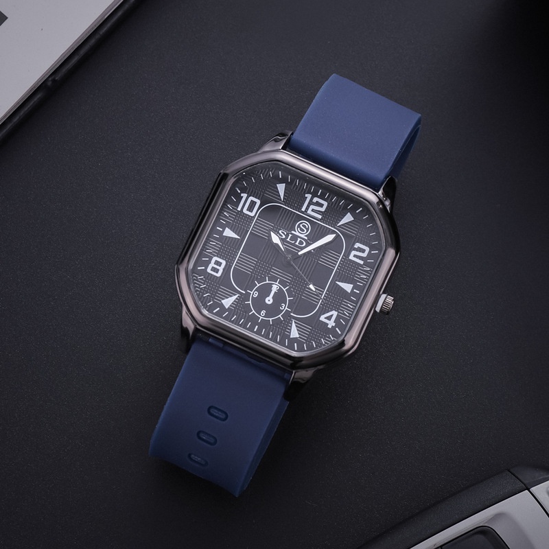 Đồng Hồ quartz Mặt Vuông Dây Da Phong Cách retro Cho Nam