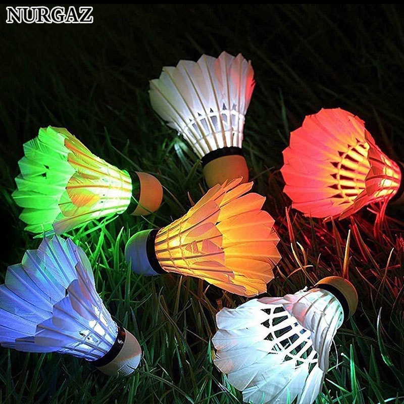Nurgaz Cầu lông ngỗng phát sáng chất lượng cao Cầu lông thể thao phát sáng tại cầu lông ban đêm