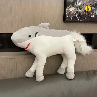 Đồ chơi nhồi bông hình cá mập cưỡi ngựa / cá mập trang trí phòng ngủ