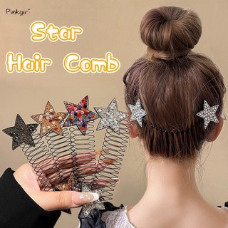 Lược kẹp tóc cong tàng hình đính đá lấp lánh