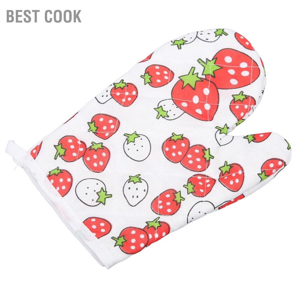 Best cook Găng tay lò nướng Chất liệu cotton Polyester In hoa văn Thiết kế dây buộc nấu ăn cho nhà bếp