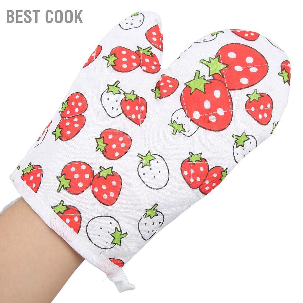 Best cook Găng tay lò nướng Chất liệu cotton Polyester In hoa văn Thiết kế dây buộc nấu ăn cho nhà bếp