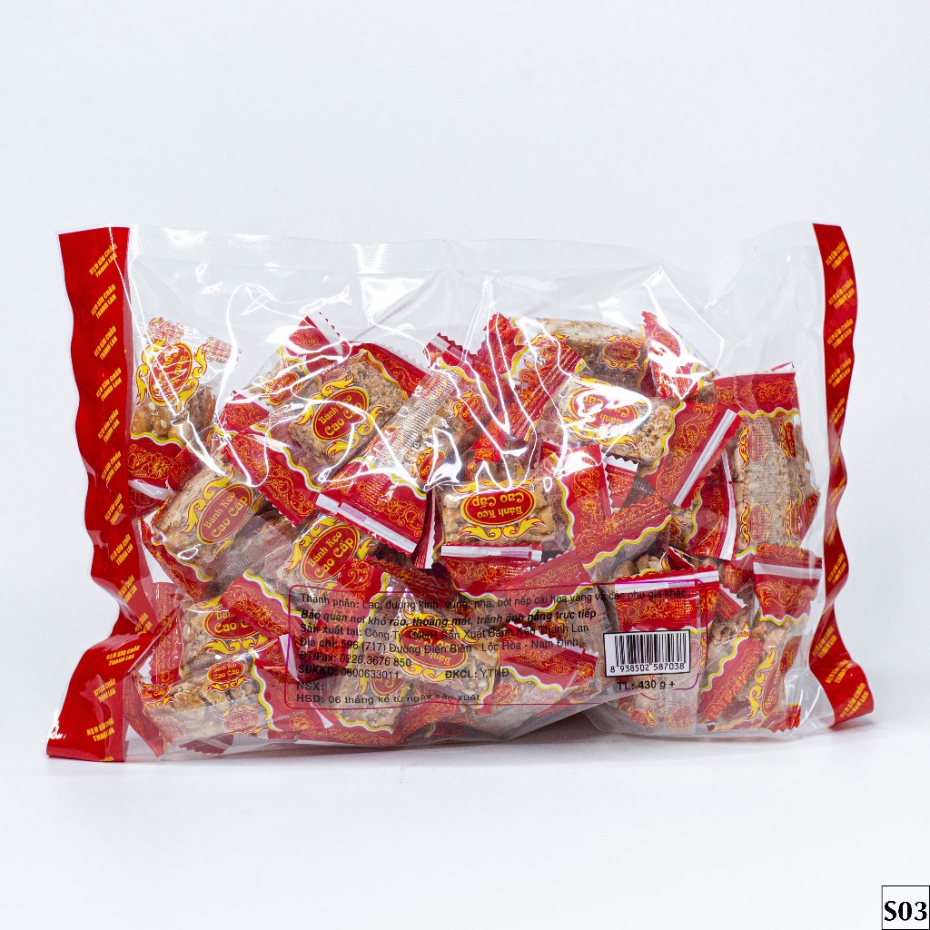 Kẹo lạc gói S03  loại ngon - Kẹo Sìu Châu Thanh Lan chính hiệu - Đặc sản NĐ làm quà biếu Tết
