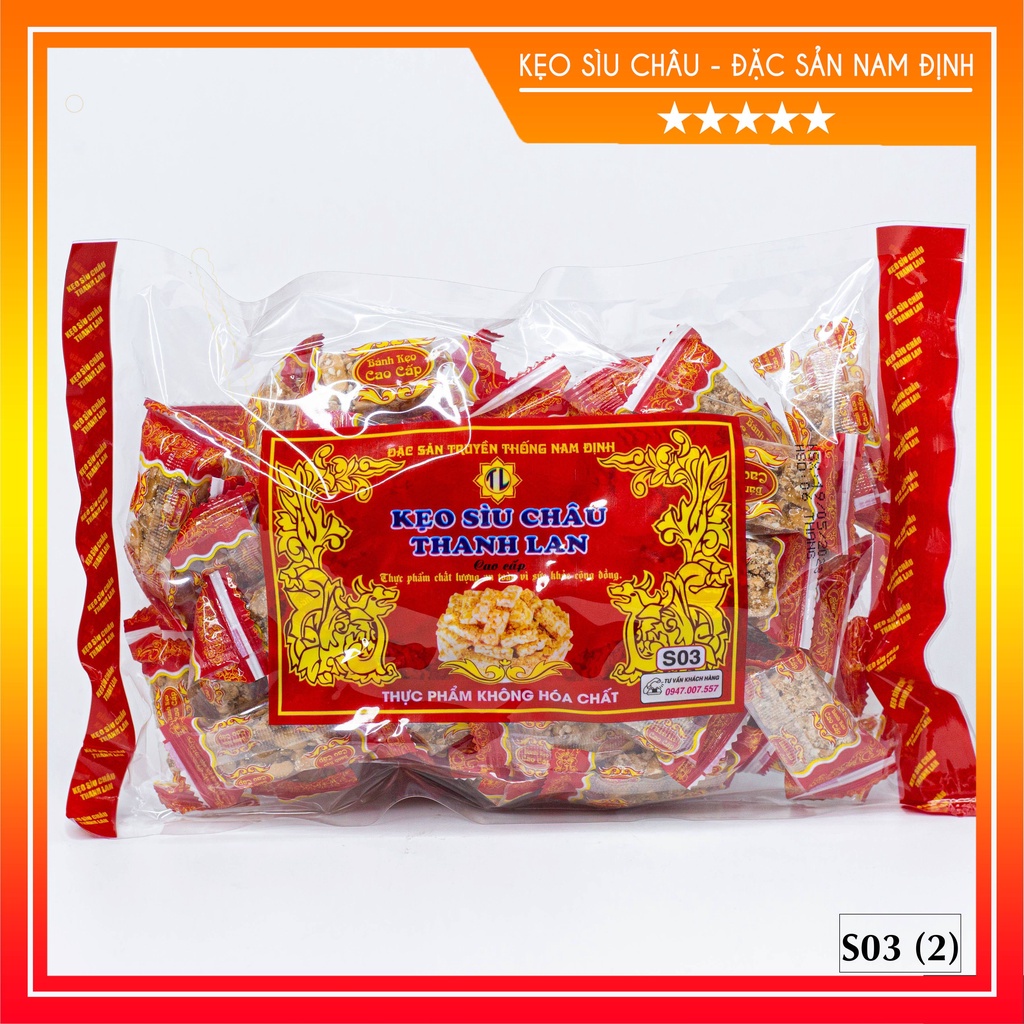 Kẹo lạc gói S03  loại ngon - Kẹo Sìu Châu Thanh Lan chính hiệu - Đặc sản NĐ làm quà biếu Tết