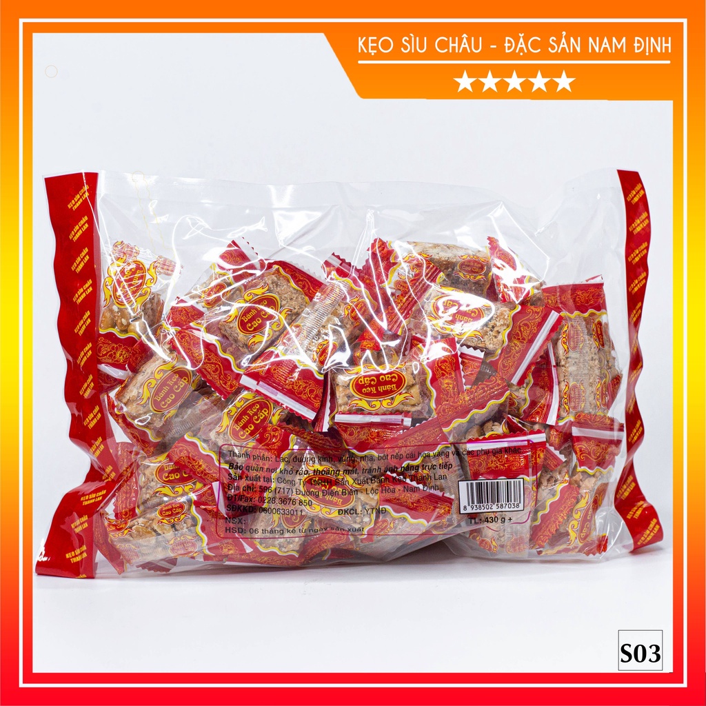 Kẹo lạc gói S03  loại ngon - Kẹo Sìu Châu Thanh Lan chính hiệu - Đặc sản NĐ làm quà biếu Tết