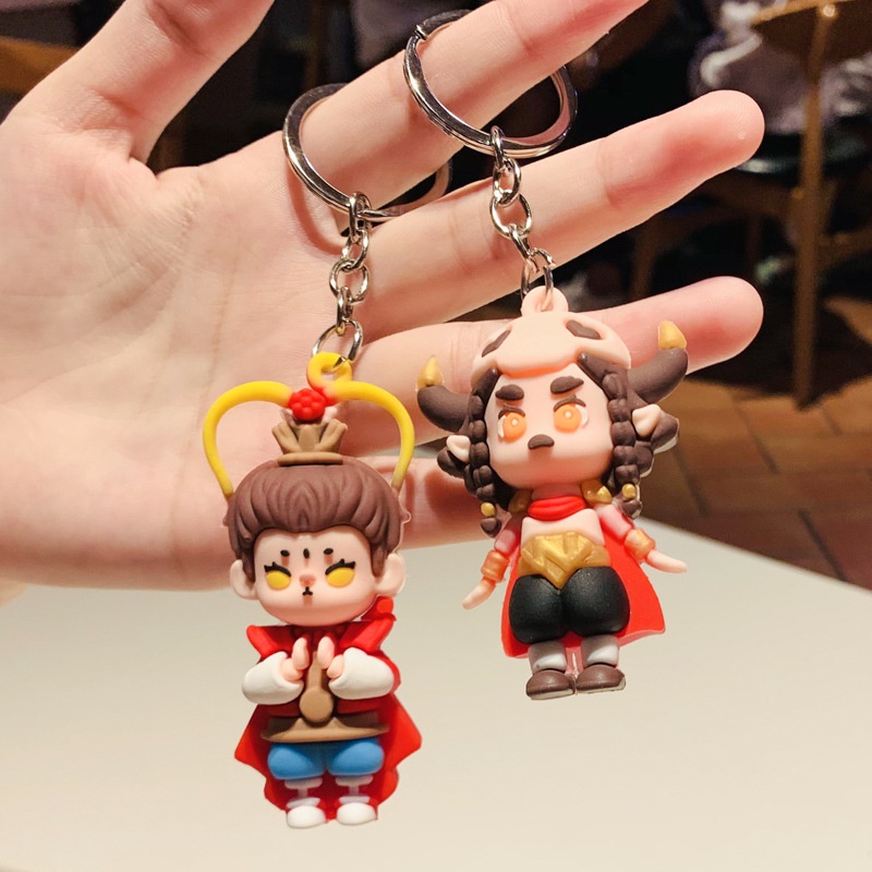 Hoạt Hình Móc Khóa Hình Búp Bê son goku / Heo bajie Dễ Thương