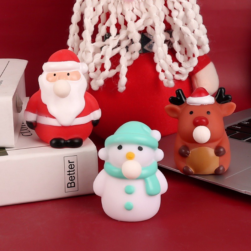 Đồ Chơi Nắn Bóp Đàn Hồi Giảm stress Hình Ông Già Noel Hoạt Hình