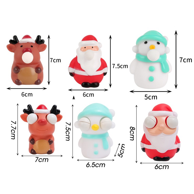 Đồ Chơi Nắn Bóp Đàn Hồi Giảm stress Hình Ông Già Noel Hoạt Hình