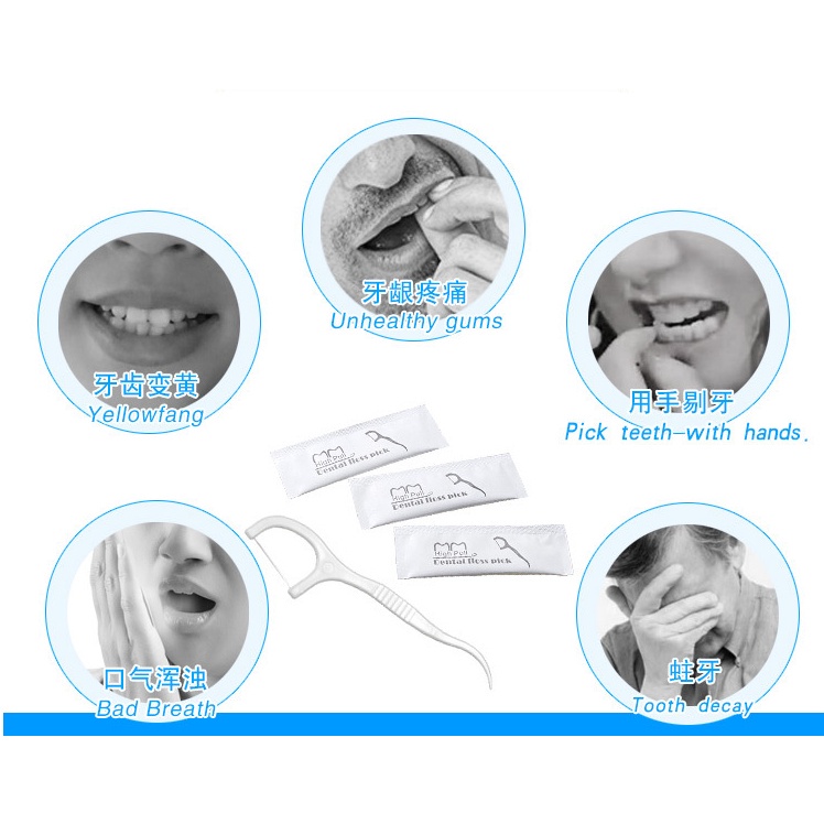 Floss Gậy Túi Vệ Sinh Răng Cưa Dễ Dàng Mang Theo Cho Khách Sạn Và Nhà Hàng
