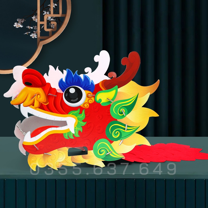 Mô Hình Đầu Lân Đầu Rồng Trung Thu - Mô Hình Hoá Trang Trung Thu, Múa Rồng, Múa Lân Cosplay Rồng Rắn lên mây