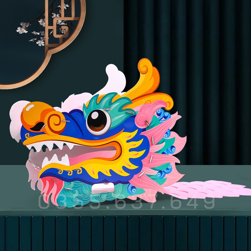 Mô Hình Đầu Lân Đầu Rồng Trung Thu - Mô Hình Hoá Trang Trung Thu, Múa Rồng, Múa Lân Cosplay Rồng Rắn lên mây