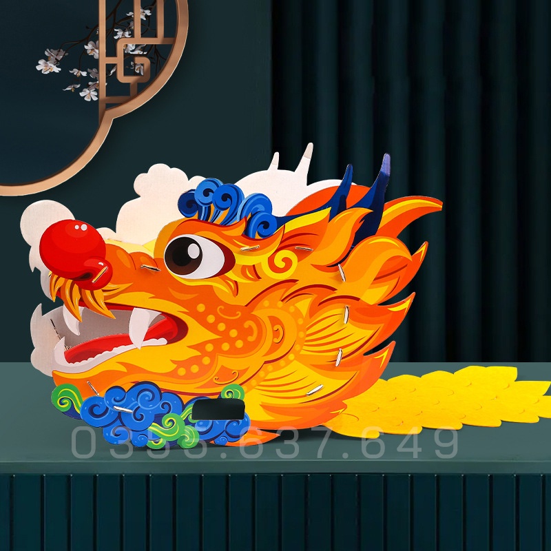 Mô Hình Đầu Lân Đầu Rồng Trung Thu - Mô Hình Hoá Trang Trung Thu, Múa Rồng, Múa Lân Cosplay Rồng Rắn lên mây