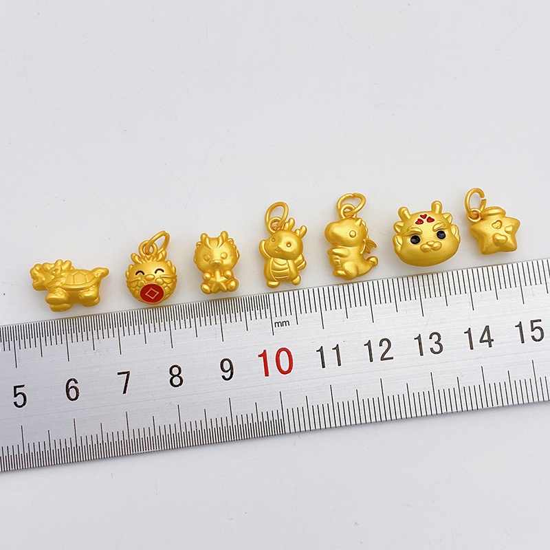 Spacer Hạt Xỏ Vòng Tay / Dây Chuyền Hình Rồng Màu Vàng Đồng Phương Pháp Thủ Công diy