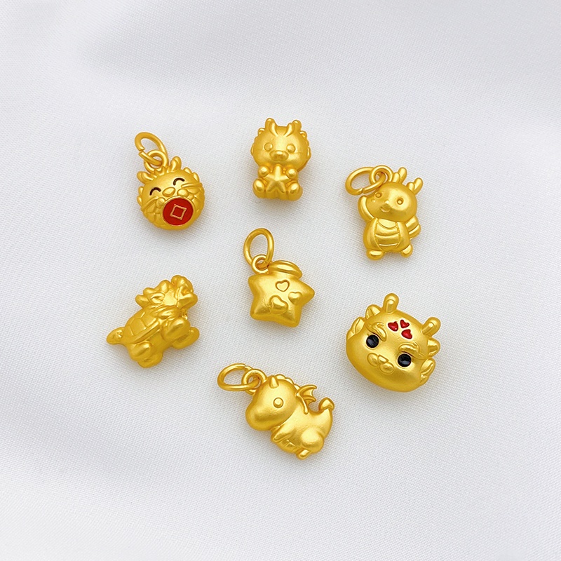 Spacer Hạt Xỏ Vòng Tay / Dây Chuyền Hình Rồng Màu Vàng Đồng Phương Pháp Thủ Công diy