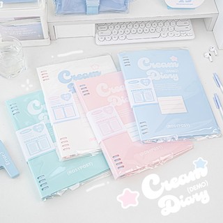 Binder Bìa Còng B5 CREAM DIARY 80 Trang Ruột Line+Subject Tặng Kèm 5 Tab Phân Trang Cùng Tone Màu