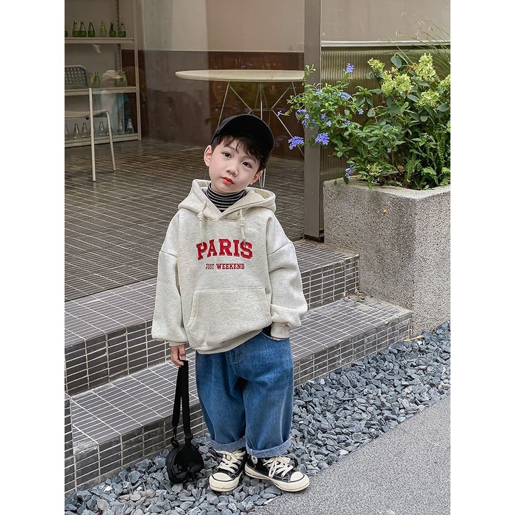 Áo Nỉ Có Mũ Trùm Thời Trang Thu Đông Phong Cách Mới 2023 Dành Cho Bé Trai Bé Gái