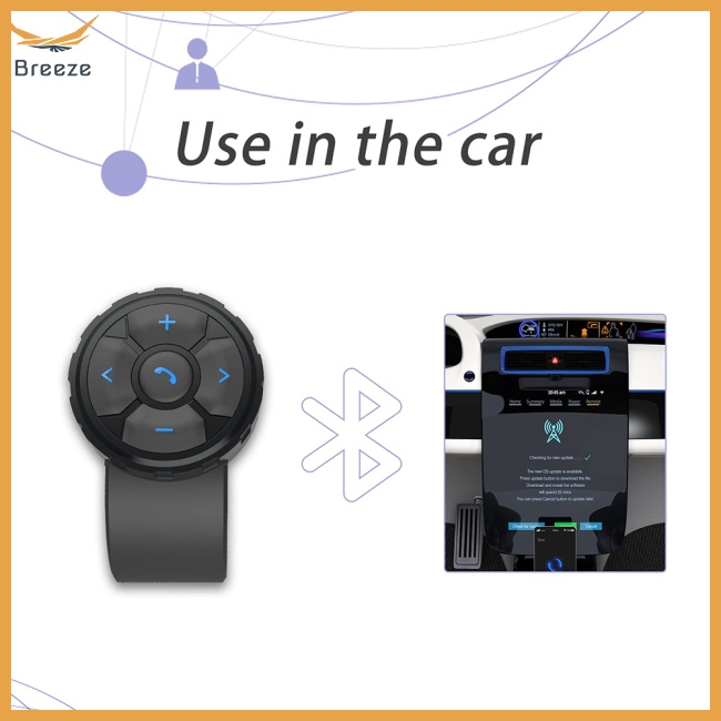Breeze Nút Điều Khiển Từ Xa Không Dây Thông Minh Chống Thấm Nước ipx6 Gắn Vô Lăng Xe Hơi / Xe Máy