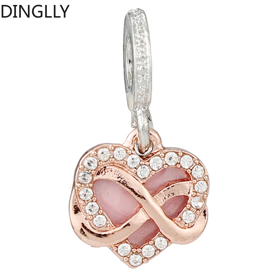 Mặt Dây Chuyền Bằng Hợp Kim Bạc Hình Trái Tim Đính Đá Màu Sắc