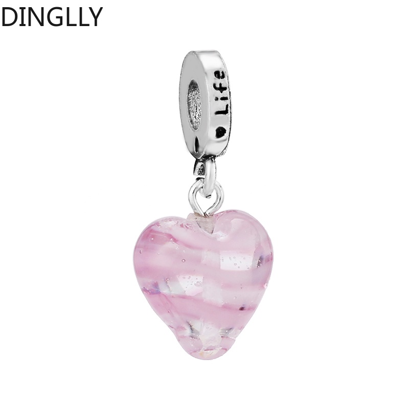 Mặt Dây Chuyền Bằng Hợp Kim Bạc Hình Trái Tim Đính Đá Màu Sắc