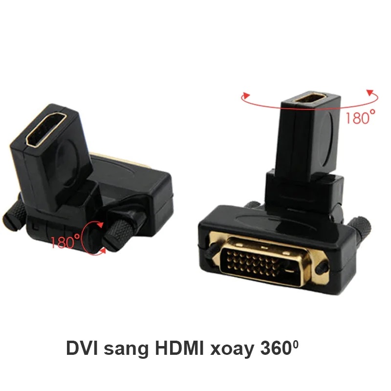 Đầu chuyển DVI sang HDMI xoay 360 độ, hàng chính hãng UGA, Bảo hành 12 tháng
