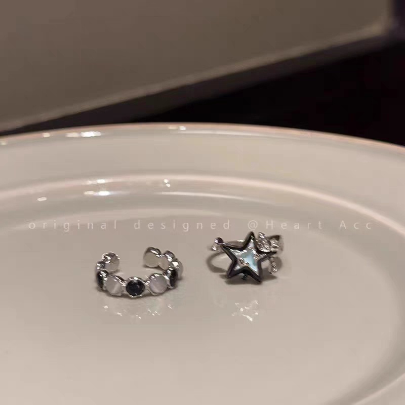 Yeezi Nhẫn Đính Đá opal y2k Bằng Thép Không Gỉ Có Thể Điều Chỉnh Dành Cho Nữ