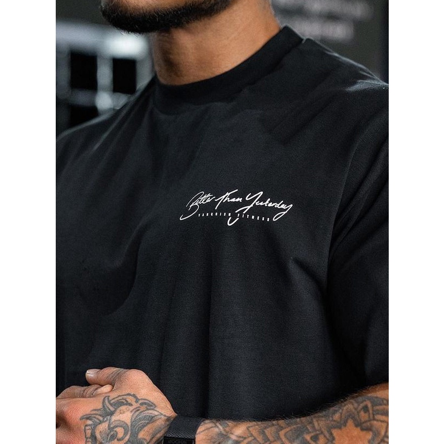 Vanquish Áo Thun Thể Thao Cổ Tròn Tay Lỡ Dáng Rộng Thoải Mái Phong Cách retro Cho Nam Và Nữ