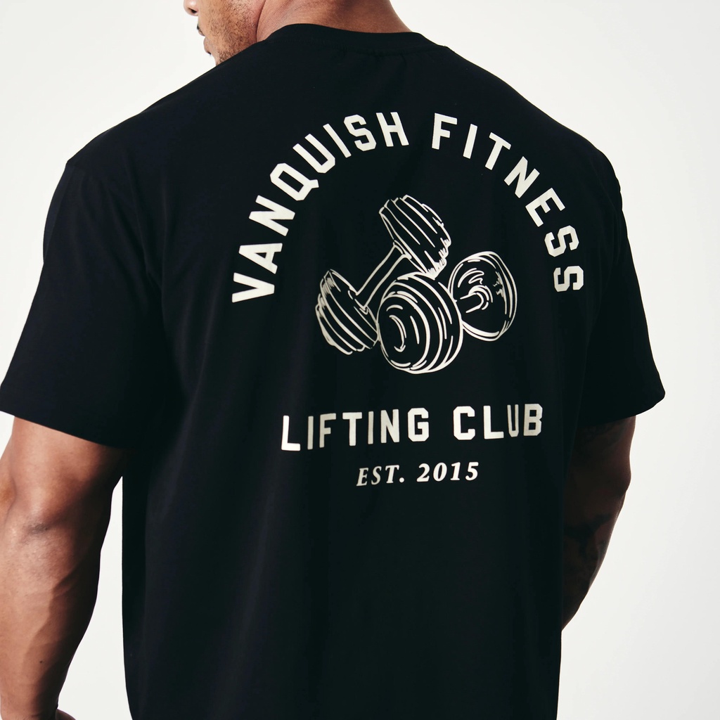 Áo Thun cotton Tay Lỡ In Họa Tiết vanquish Lift club Dáng Rộng Phong Cách Thể Thao