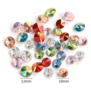 Đá Đính Trang Trí Móng Tay 10mm/12mm Lấp Lánh Nhiều Màu Dùng Cho DIY Thủ Công Và Trang Trí