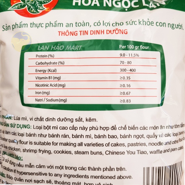 Bột mì cao cấp Hoa Ngọc Lan gói 500g tiện lợi