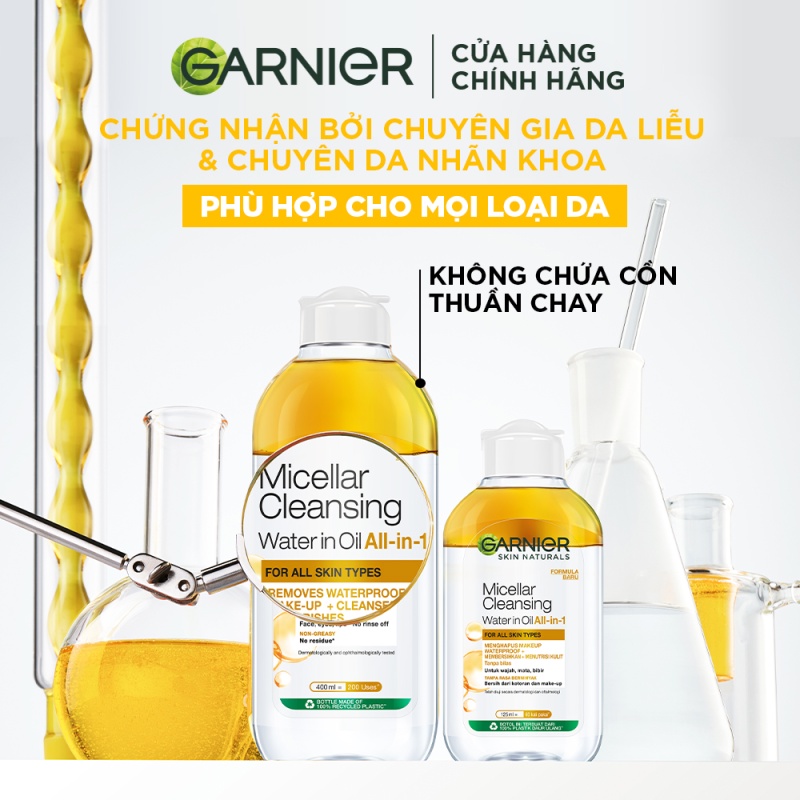 Bộ đôi Dưỡng chất 10% Vitamin C nguyên chất & Nước tẩy trang sạch sâu Garnier (30mlX400ml)