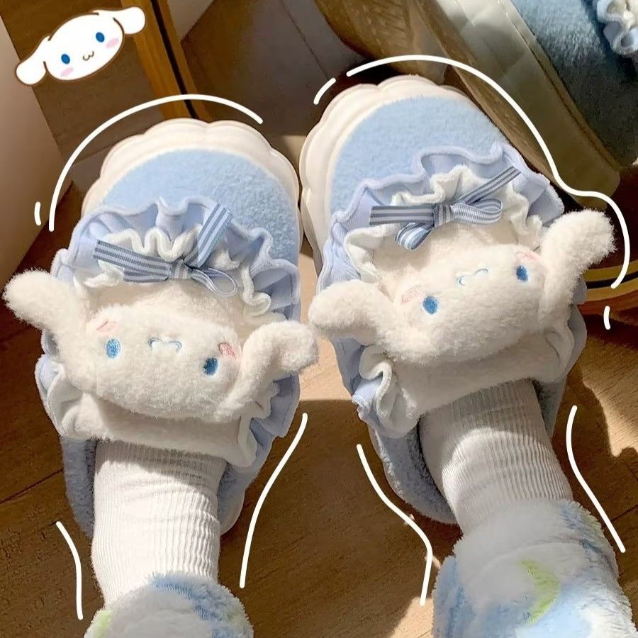 Dép cotton Đi Trong Nhà Đế Dày Thời Trang Thu Đông 2023 Dễ Thương Cho Nữ