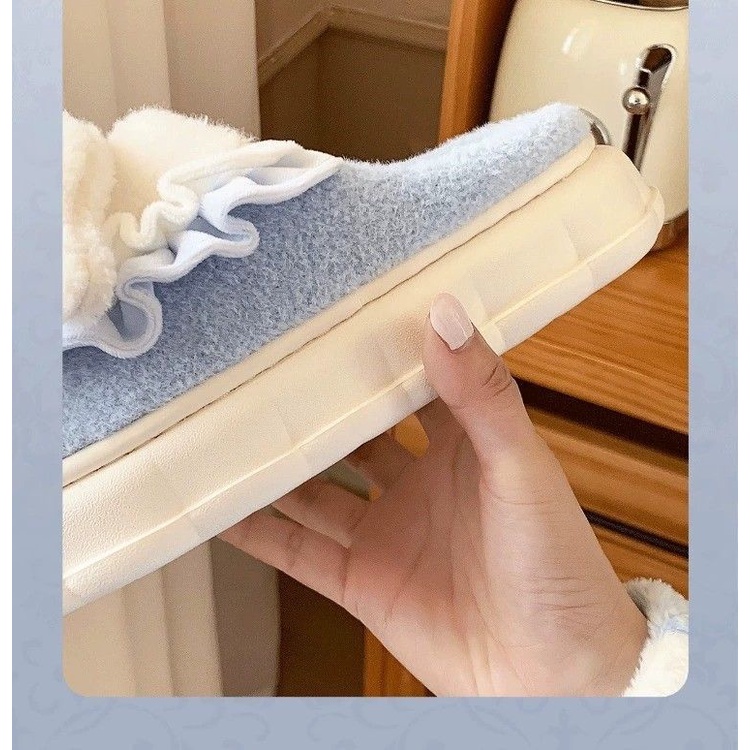 Dép cotton Đi Trong Nhà Đế Dày Thời Trang Thu Đông 2023 Dễ Thương Cho Nữ