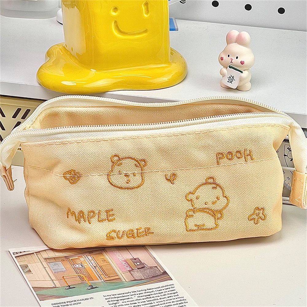 Hộp Văn Phòng Phẩm Dễ Thương Thêu Hoạt Hình Hộp Đựng Bút Chì Phong Cách Nhật Bản Đơn Giản Dung Tích Lớn Túi Đựng Văn Phòng Phẩm Học Sinh Hộp Đựng Bảo Quản Bán chạy